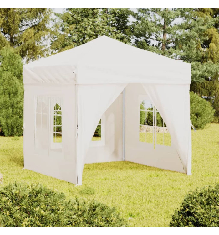 Tente de réception pliable avec parois Blanc 2x2 m | Mobilier & Déco