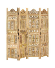 Cloison de séparation 4 panneaux 160x165 cm Bois de manguier | Mobilier & Déco