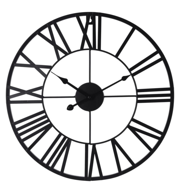 HetS Collection Horloge murale chiffres romains noir | Mobilier & Déco
