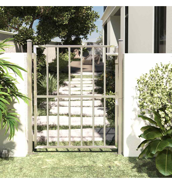 Portail de jardin 100x125 cm Acier inoxydable | Mobilier & Déco