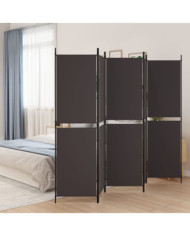 Cloison de séparation 5 panneaux Marron 250x180 cm Tissu | Mobilier & Déco