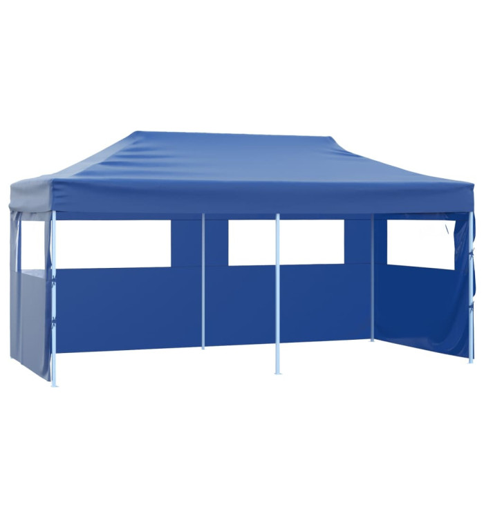 Tente de réception pliable avec 4 parois 3x6 m Acier Bleu | Mobilier & Déco