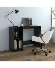Bureau d'ordinateur portable noir brillant bois d'ingénierie | Mobilier & Déco