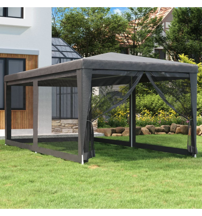 Tente de fête avec 6 parois latérales en maille Anthracite 3x6m | Mobilier & Déco