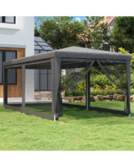 Tente de fête avec 6 parois latérales en maille Anthracite 3x6m | Mobilier & Déco