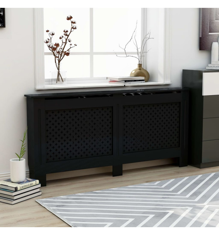 Cache-radiateur noir 172x19x81,5 cm MDF | Mobilier & Déco