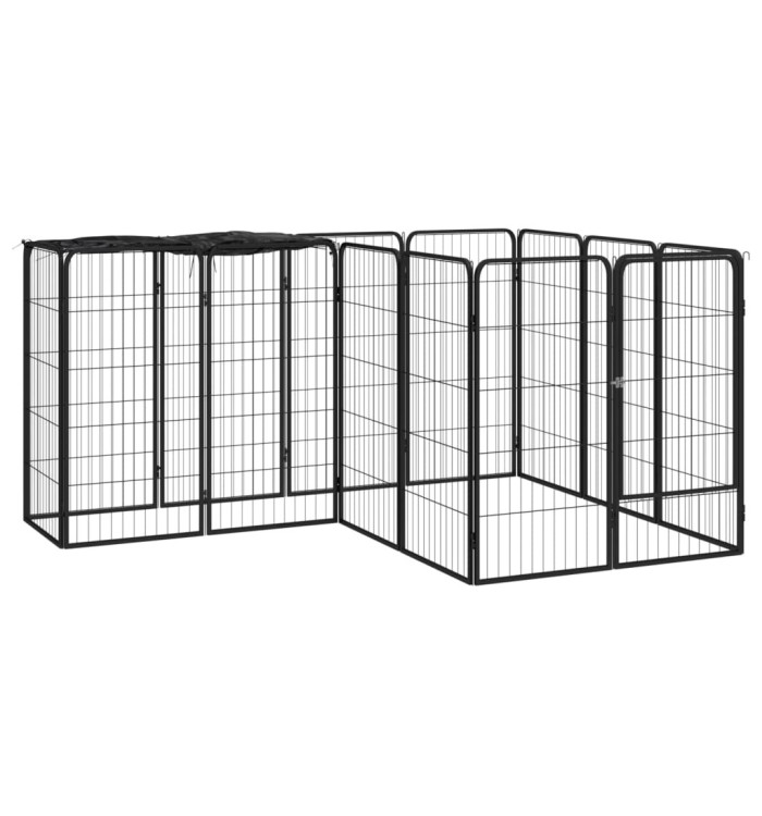 Parc pour chien 14panneaux Noir 50x100cm Acier enduit de poudre | Mobilier & Déco
