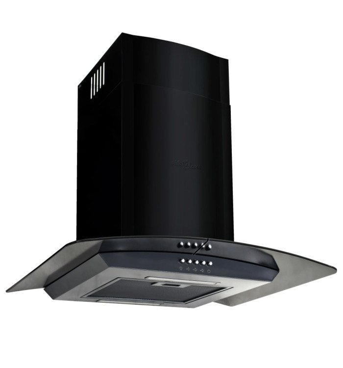 Hotte murale Acier inoxydable 756 m³/h 60 cm Noir | Mobilier & Déco