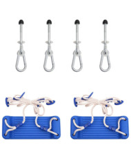 Sièges de balançoire avec pierres d'escalade lot de 2 bleu PE | Mobilier & Déco