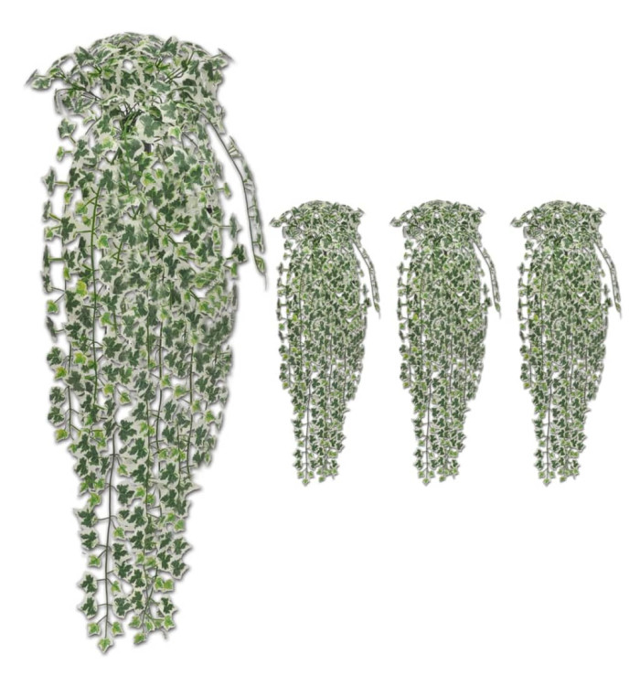 Buissons artificiels de lierre 4 pcs Bigarré 90 cm | Mobilier & Déco