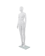 Mannequin femme corps complet base verre Blanc brillant 175 cm | Mobilier & Déco