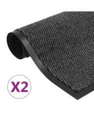 Paillassons rectangulaires 2 pcs 80 x 120 cm Anthracite | Mobilier & Déco