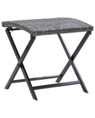 Tabouret pliable résine tressée gris | Mobilier & Déco