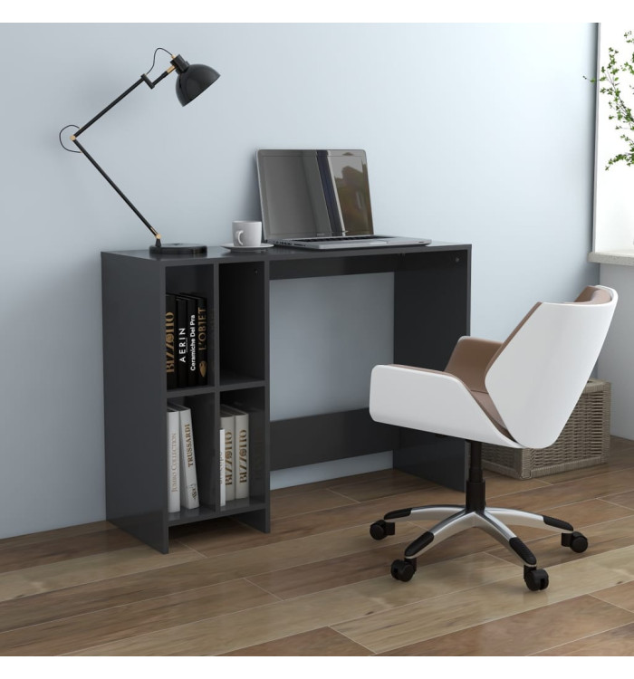 Bureau d'ordinateur portable gris bois d'ingénierie | Mobilier & Déco
