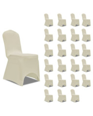 Housses élastiques de chaise Crème 24 pcs | Mobilier & Déco