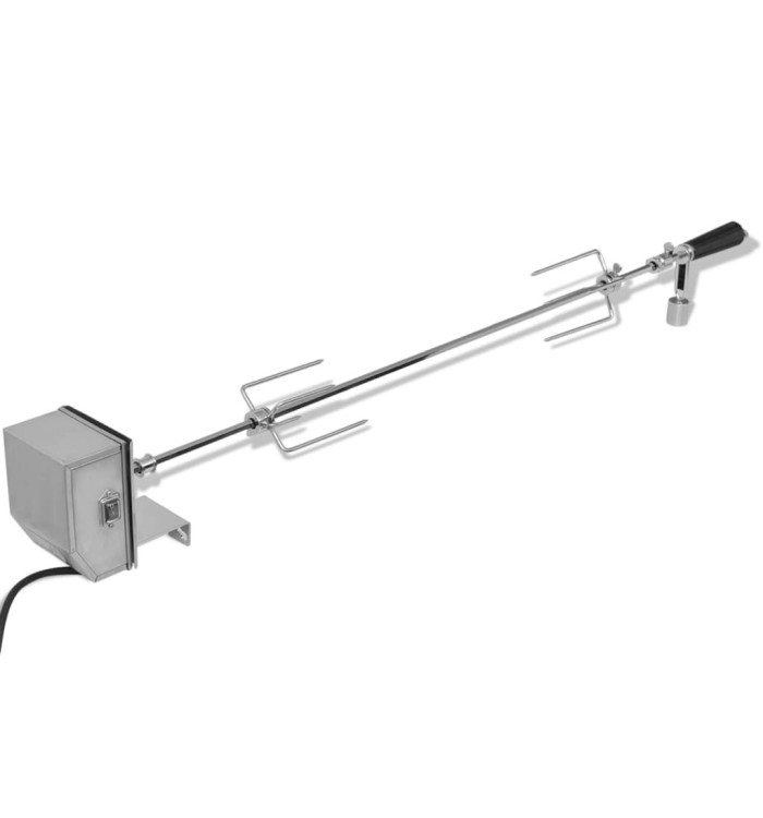 Broche à rôtir avec moteur 1 200 mm Acier | Mobilier & Déco