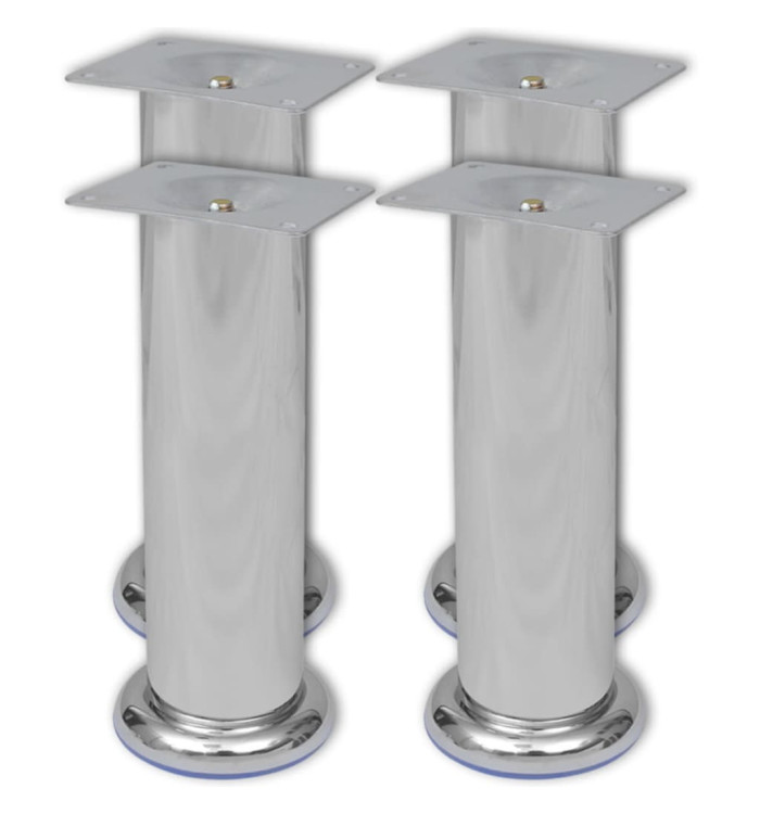 4 pcs Pieds ronds de canapé Chrome 180 mm | Mobilier & Déco