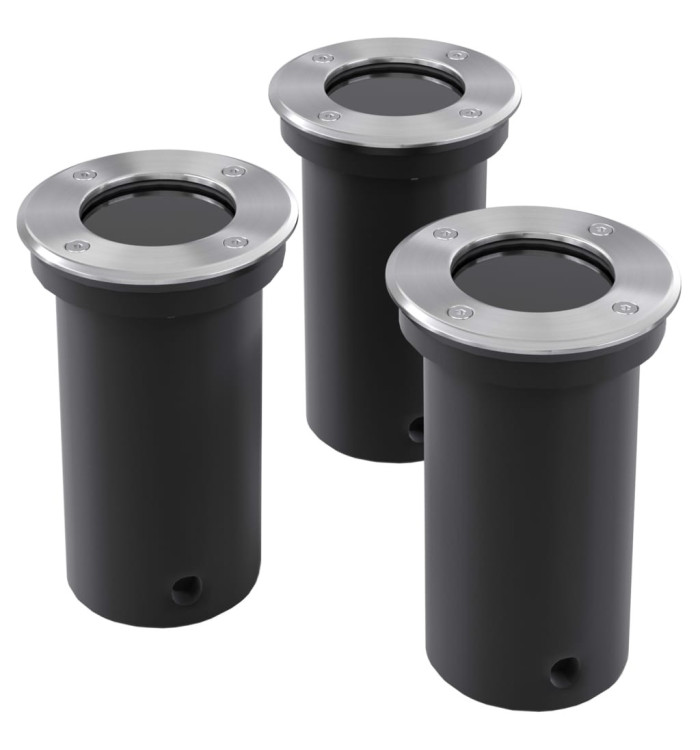 3 pcs Lampes encastrables au sol d'extérieur Rond | Mobilier & Déco
