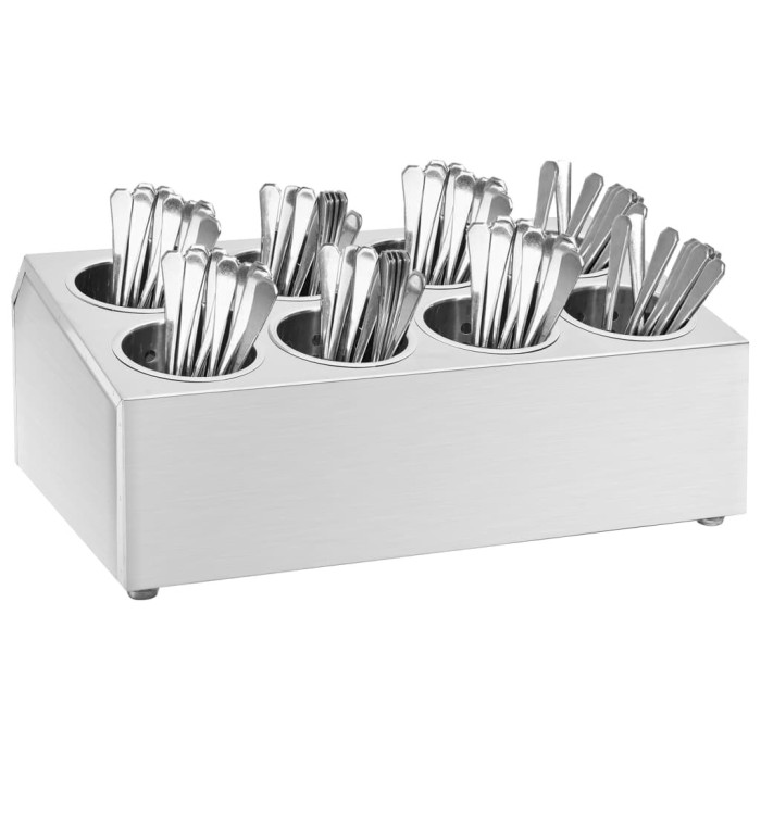 Porte-couverts 8 grilles Rectangulaire Acier inoxydable | Mobilier & Déco