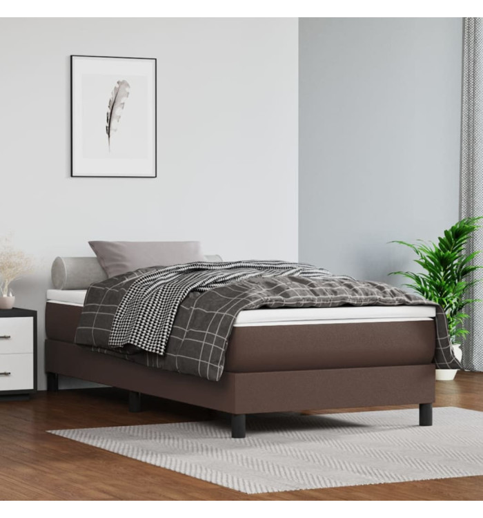 Matelas de lit à ressorts ensachés Marron 100x200x20 cm | Mobilier & Déco