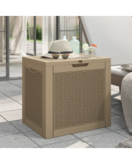 Boîte de stockage de jardin marron clair 55,5x43x53 cm PP | Mobilier & Déco