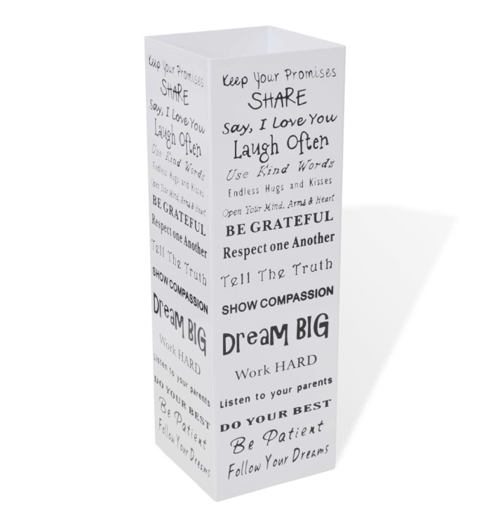 Blanc Carré Porte-parapluie Stockage pour cannes bâtons Acier 48,5 cm | Mobilier & Déco