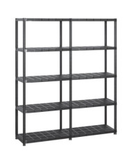 Étagère de rangement à 5 niveaux Noir 142x38x170 cm Plastique | Mobilier & Déco