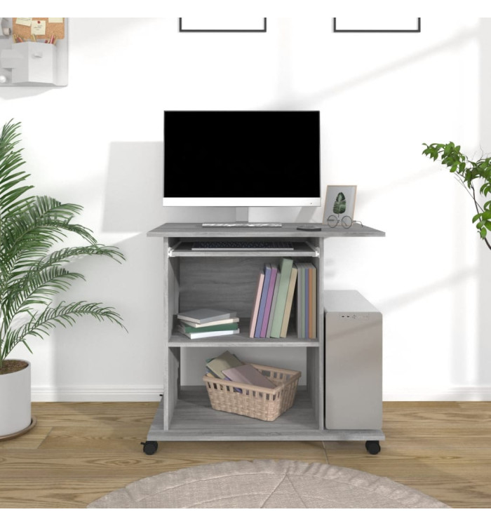 Bureau d'ordinateur Sonoma gris 80x50x75 cm Bois d'ingénierie | Mobilier & Déco