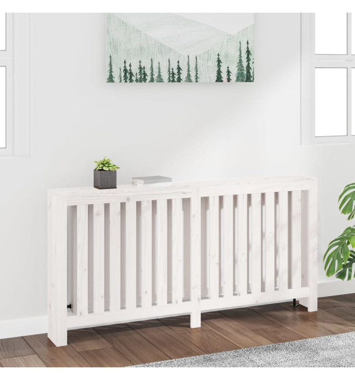 Cache-radiateur Blanc 169x19x84 cm Bois massif de pin | Mobilier & Déco