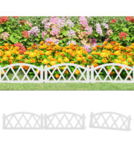 Bordures de pelouse 17 pcs Blanc 10 m PP | Mobilier & Déco