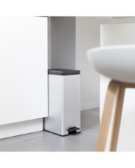 Curver Poubelle à pédale mince Deco 40 L Argenté | Mobilier & Déco