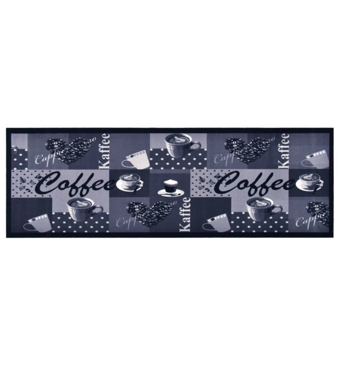 Tapis de cuisine lavable Bleu café 60x300 cm | Mobilier & Déco