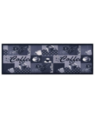 Tapis de cuisine lavable Bleu café 60x300 cm | Mobilier & Déco