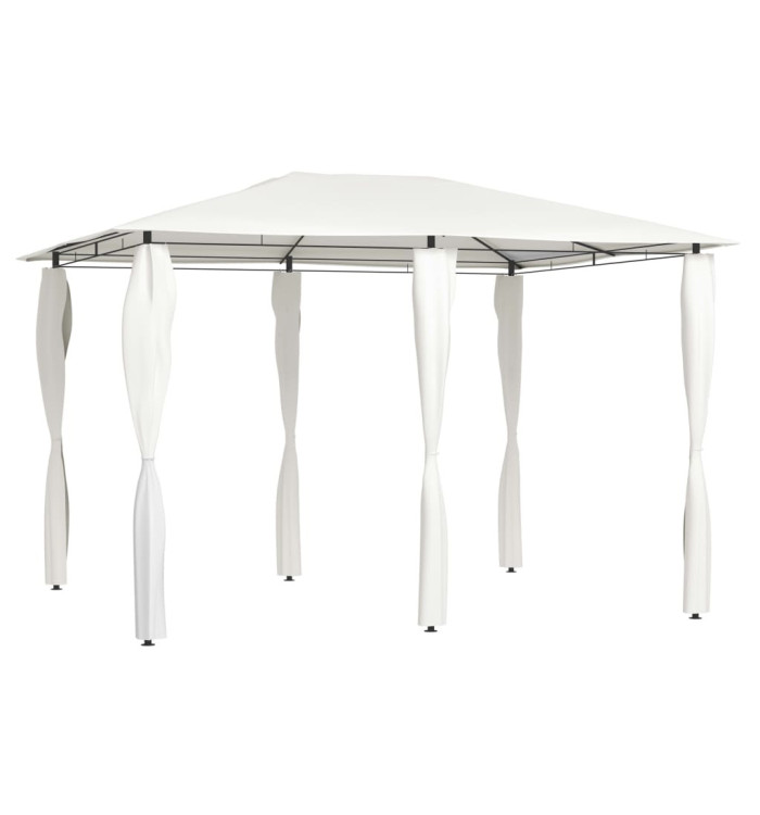 Belvédère avec revêtement de poteaux 3x4x2,6 m Crème 160 g/m² | Mobilier & Déco