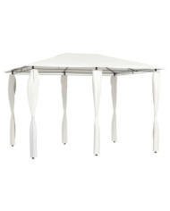 Belvédère avec revêtement de poteaux 3x4x2,6 m Crème 160 g/m² | Mobilier & Déco