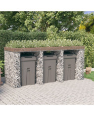 Mur de gabion pour poubelle 270x91x120 cm fer galvanisé | Mobilier & Déco