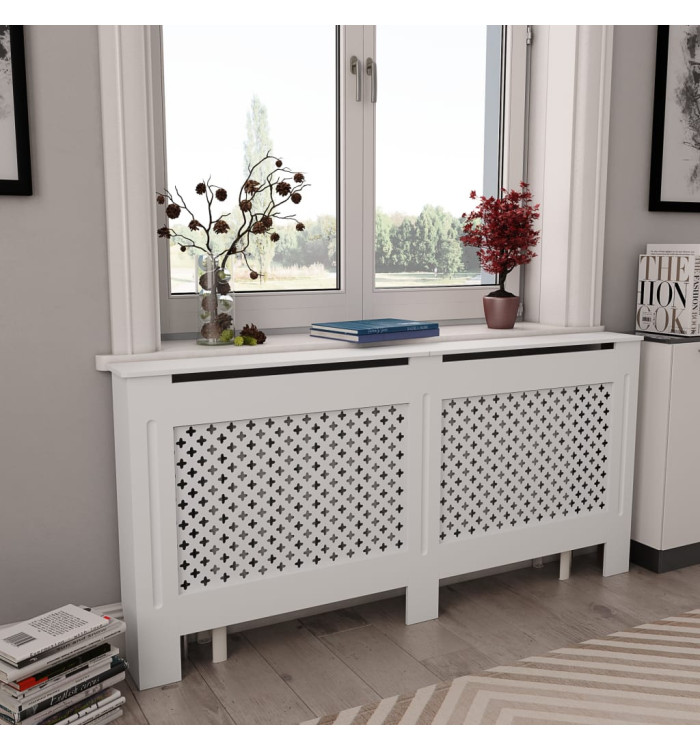 Cache-radiateur Blanc 172x19x81,5 cm MDF | Mobilier & Déco