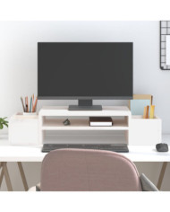 Support de moniteur Blanc 70x27,5x15 cm Bois de pin solide | Mobilier & Déco