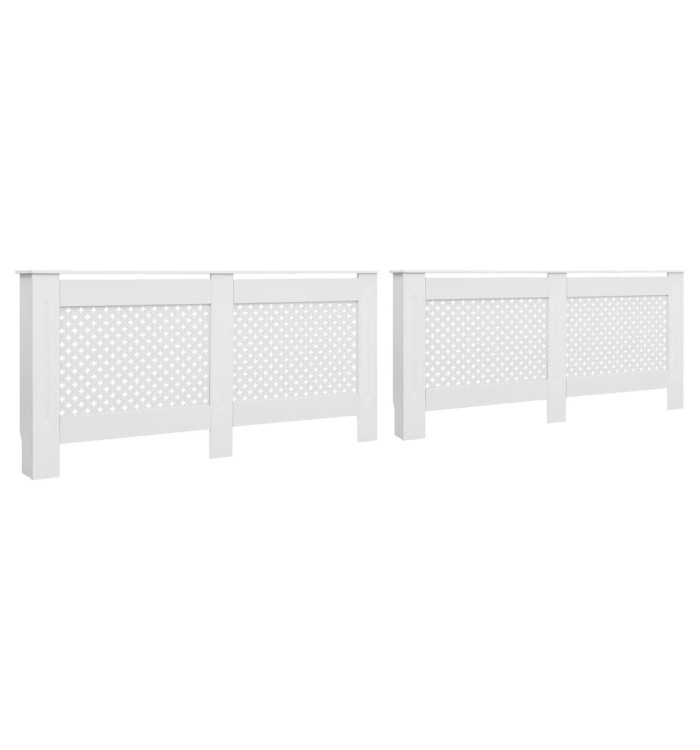 Cache-radiateurs 2 pcs Blanc 172x19x81,5 cm MDF | Mobilier & Déco