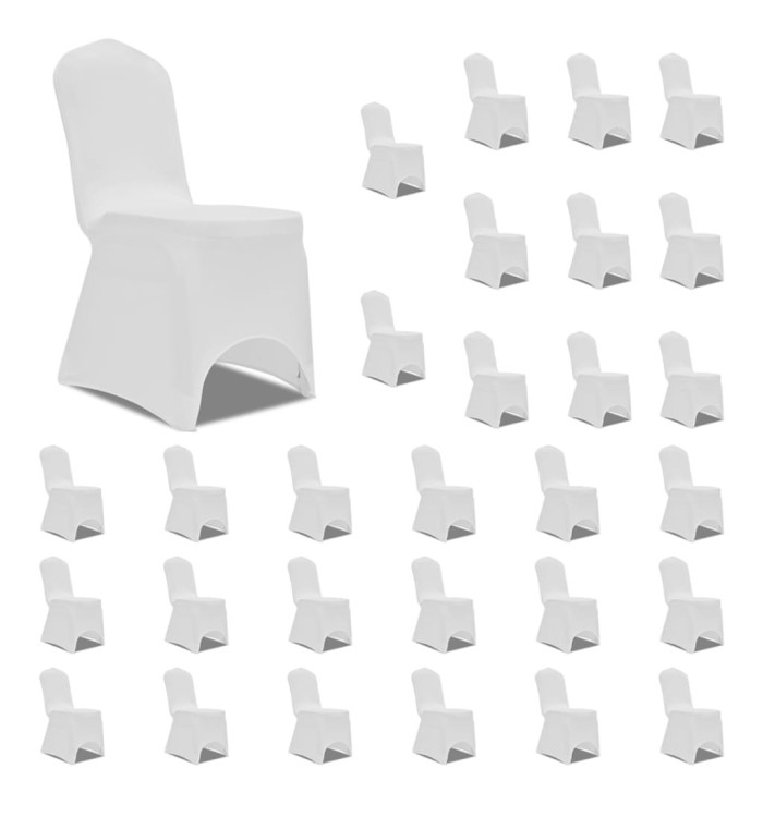 Housses élastiques de chaise Blanc 30 pcs | Mobilier & Déco