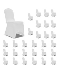 Housses élastiques de chaise Blanc 30 pcs | Mobilier & Déco
