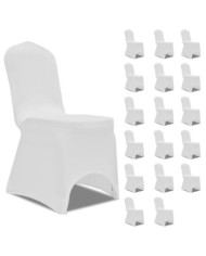 Housses élastiques de chaise Blanc 18 pcs | Mobilier & Déco