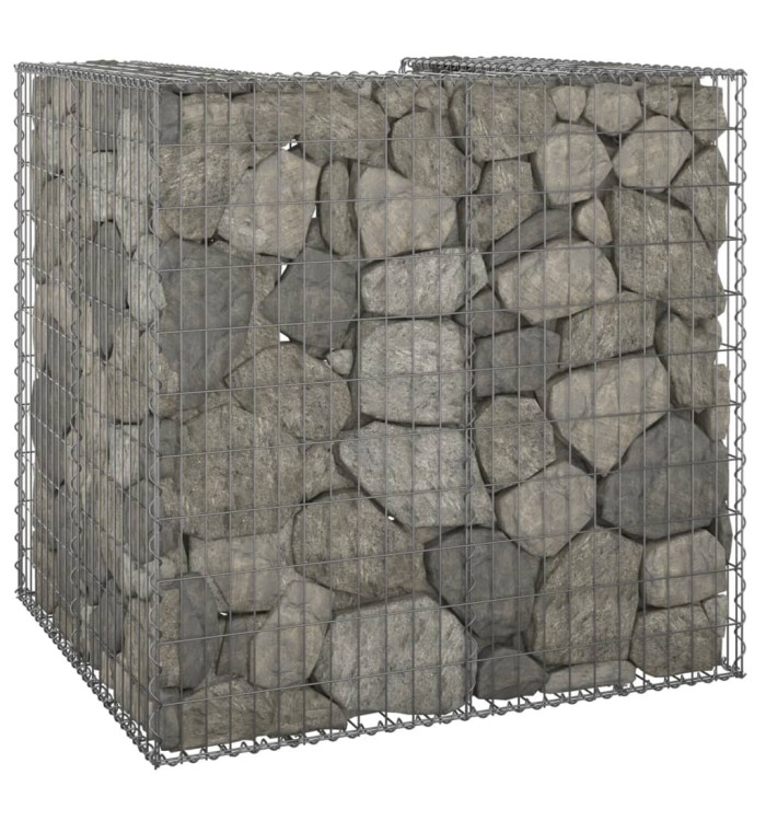 Mur en gabion pour poubelle Acier galvanisé 110x100x110 cm | Mobilier & Déco