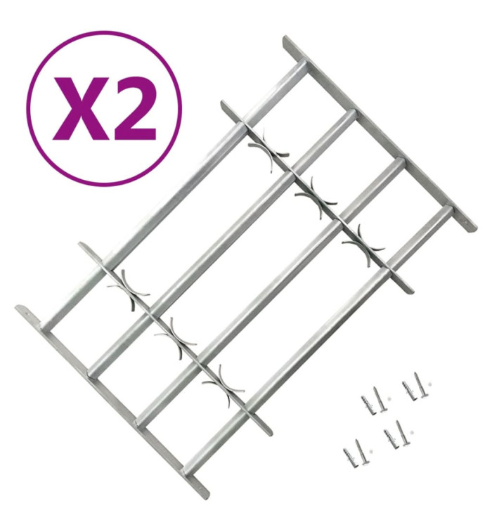 Grilles réglables de sécurité de fenêtres 2 pcs 1000-1500 mm | Mobilier & Déco