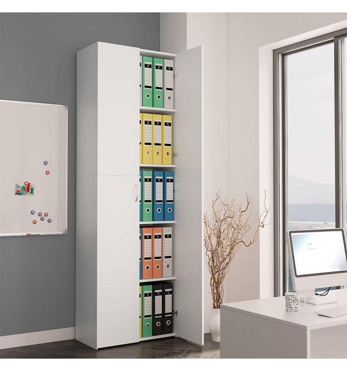 Armoire de bureau Blanc 60 x 32 x 190 cm Bois d'ingénierie | Mobilier & Déco