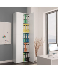 Armoire de bureau Blanc 60 x 32 x 190 cm Bois d'ingénierie | Mobilier & Déco