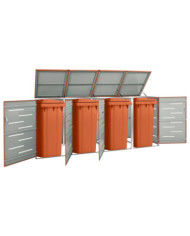 Abri pour quatre poubelles 276,5x77,5x112,5 cm Inox | Mobilier & Déco