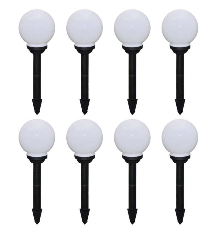 8 pcs Lampes d'allée d'extérieur à LED 15 cm et piquet au sol | Mobilier & Déco