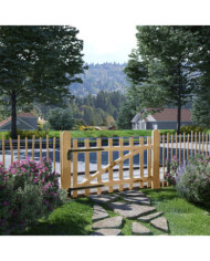 Portillon simple de clôture Bois de noisetier 100x60 cm | Mobilier & Déco