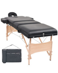 Table de massage pliable à 3 zones 10 cm d'épaisseur Noir | Mobilier & Déco